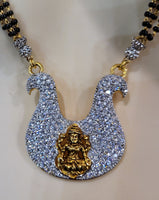 Beautiful 22Kt Solid Gold Mangal Sutra with Cubic Zirconia and Goddess Lakshmi Design