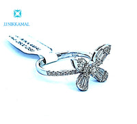 18Kt Solid White Gold Butterfly Diamond Ring
