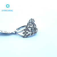 18Kt Solid White Gold Tiara Diamond Ring