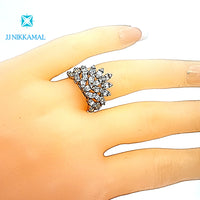 18Kt Solid White Gold Tiara Diamond Ring