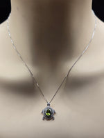 Sterling Silver Tortoise Design with Natural Diamonds and Peridot