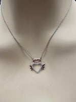Sterling Silver Necklace with Rose Gold & Natural Diamonds 💎