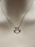 Sterling Silver Necklace with Rose Gold & Natural Diamonds 💎