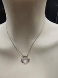 Sterling Silver Necklace with Rose Gold & Natural Diamonds 💎