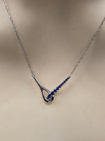 Sterling Silver Necklace with Natural Sapphire