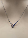 Sterling Silver Necklace with Natural Sapphire