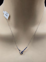 Sterling Silver Necklace with Natural Sapphire