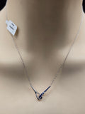 Sterling Silver Necklace with Natural Sapphire