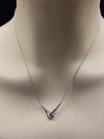 Sterling Silver Necklace with Natural Rubies