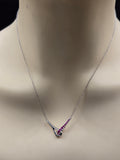 Sterling Silver Necklace with Natural Rubies