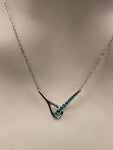 Sterling Silver Necklace with Natural Emeralds