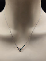 Sterling Silver Necklace with Natural Emeralds
