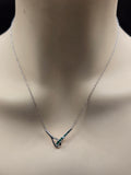 Sterling Silver Necklace with Natural Emeralds