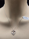 Sterling Silver Heart Design Necklace with Natural Diamonds