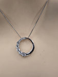 Sterling Silver Design Necklace with Natural Diamonds