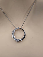 Sterling Silver Design Necklace with Natural Diamonds