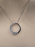 Sterling Silver Design Necklace with Natural Diamonds