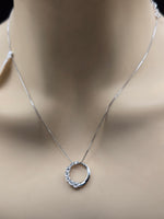Sterling Silver Design Necklace with Natural Diamonds