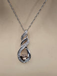 Sterling Silver Design Necklace with Natural Diamonds