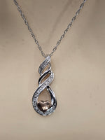 Sterling Silver Design Necklace with Natural Diamonds