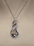 Sterling Silver Design Necklace with Natural Diamonds