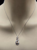 Sterling Silver Design Necklace with Natural Diamonds