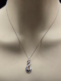 Sterling Silver Design Necklace with Natural Diamonds