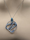 Sterling Silver Snake Design Necklace with Natural Diamonds
