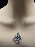 Sterling Silver Snake Design Necklace with Natural Diamonds