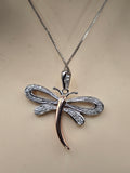 Sterling Silver Butterfly Design Necklace with Rose Gold & Natural Diamonds 💎