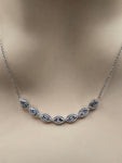 Sterling Silver Necklace with Natural Diamonds