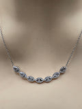 Sterling Silver Necklace with Natural Diamonds