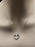 Sterling Silver Heart Design Necklace with Natural Diamonds