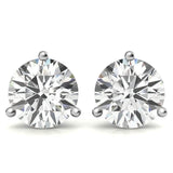 Moissanite Studs 8 mm 2 Carats Each with Martini Setting in Solid 14k Gold