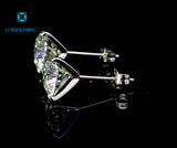 Moissanite Studs 8 mm 2 Carats Each with Martini Setting in Solid 14k Gold