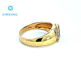 Made in Thailand Certified Natural Emerald and Diamond Ring in Solid 18Kt Gold