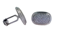 Men's Sterling Silver Cufflinks in Cz cfk1