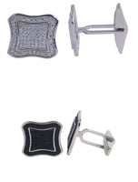 Men's Sterling Silver Cufflinks in Cz cfk8