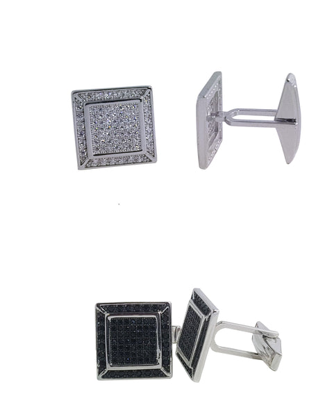 Men's Sterling Silver Cufflinks in Cz cfk11
