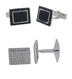 Men's Sterling Silver Cufflinks in Cz cfk5