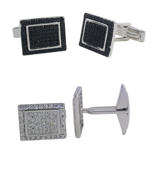 Men's Sterling Silver Cufflinks in Cz cfk5