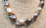 Big Fresh Water Naturally Color Baroque Pearls Strand with 14Kt Solid Gold Clasp