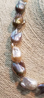 Big Fresh Water Naturally Color Baroque Pearls Strand with 14Kt Solid Gold Clasp