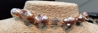 Big Fresh Water Naturally Color Baroque Pearls Strand with 14Kt Solid Gold Clasp