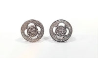 Diamond Earrings in Solid 14KT White Gold
