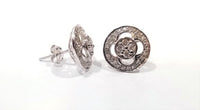 Diamond Earrings in Solid 14KT White Gold
