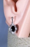 14Kt Solid White Gold Earrings with Diamonds & Natural Blue Sapphire
