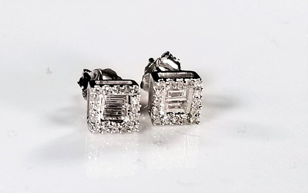 Solid Gold Studs with Diamonds for Kids & Teenagers