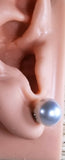 AAA+ Quality Genuine South Sea 10 MM Size Cream Studs in Solid 14Kt White Gold