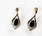 Diamond Studs with Natural Sapphire in Solid 14Kt Yellow Gold